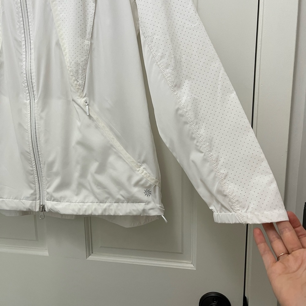 Athleta Packable White Perforated Windbreaker Rai… - image 8